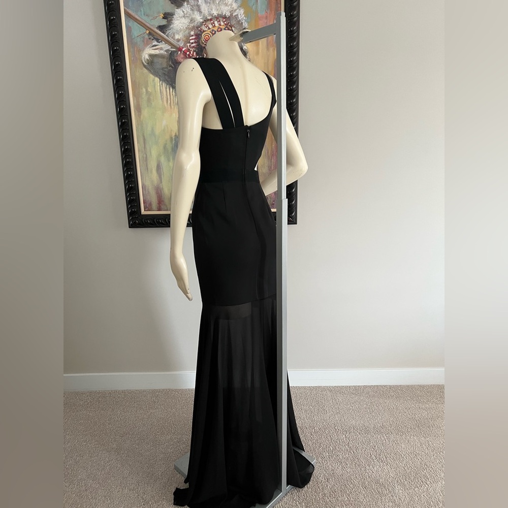 NWT BCBGMaxAzria “Roxana” One Shoulder Black Maxi Dress – Size 0 - Picture 5 of 12